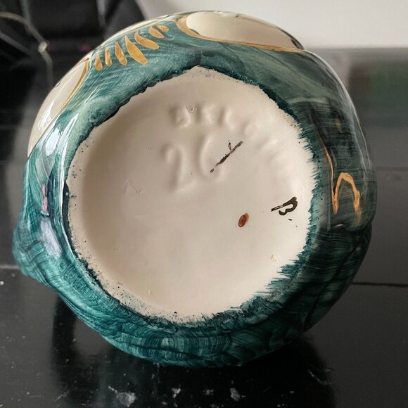 Vintage Belgium CeramicJug Pitcher hand painted peacock - Picture 5 of 5